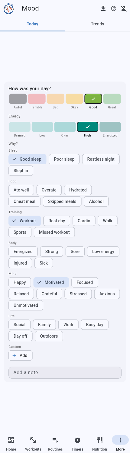 Mood check-in