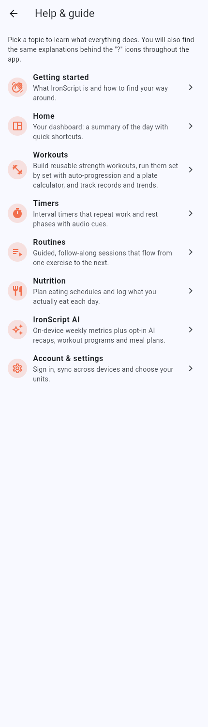 Help and guide