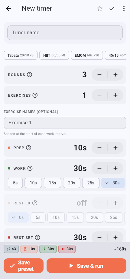New timer editor