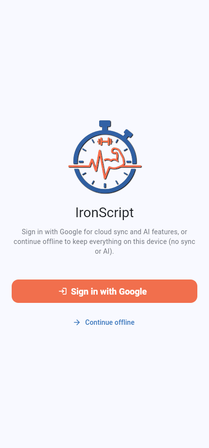 Welcome screen